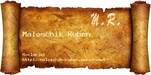 Maloschik Ruben névjegykártya